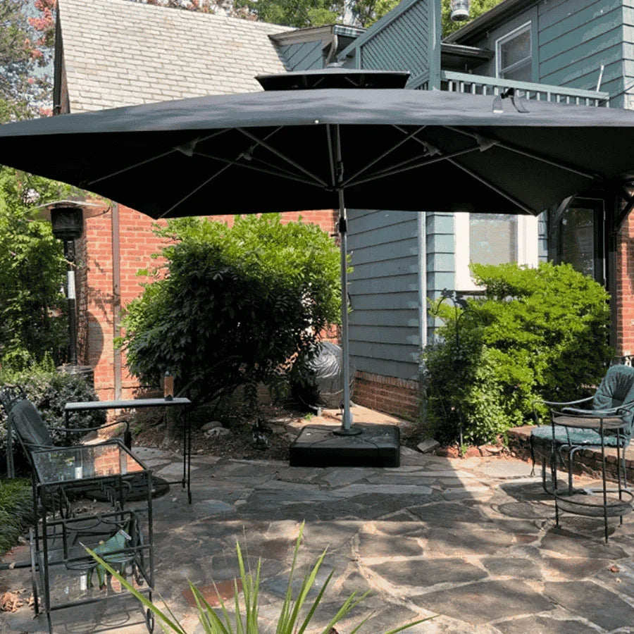 PURPLE LEAF Outdoor Windproof Umbrella, Square Cantilever Umbrella Outside Patio