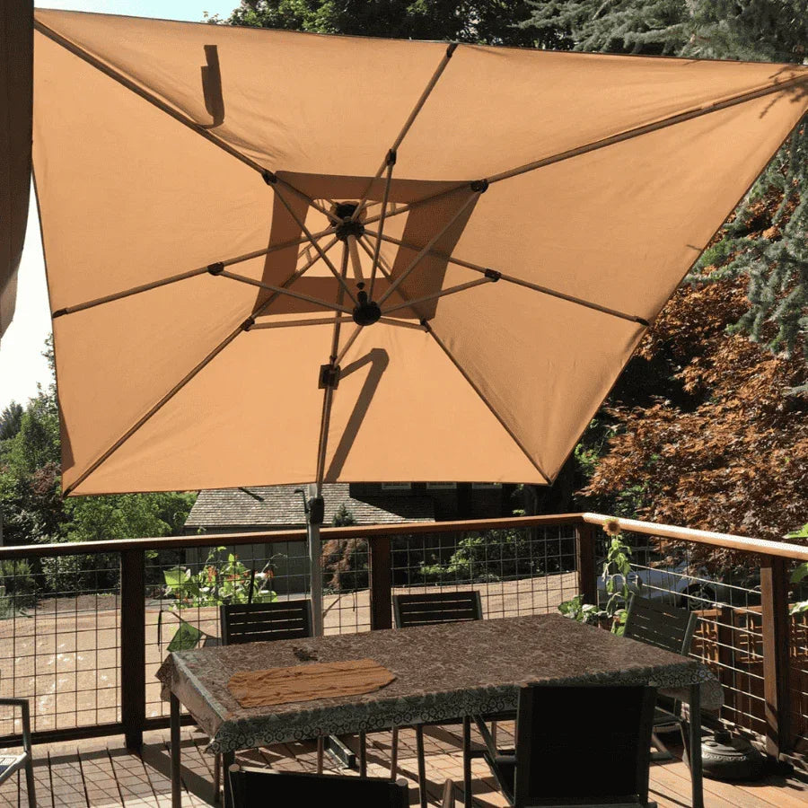 PURPLE LEAF Outdoor Windproof Umbrella, Square Cantilever Umbrella Outside Patio