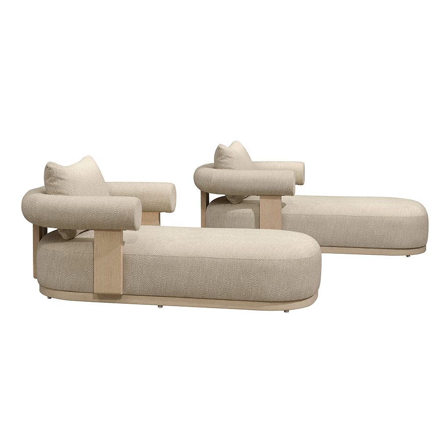 PURPLE LEAF  Provence Outdoor Chaise Lounge  Modern Luxury Aluminum Lounger Daybed with Olefin Lumbar Pillow and Armrest for Patio Poolside Beach Sunbathing Deck