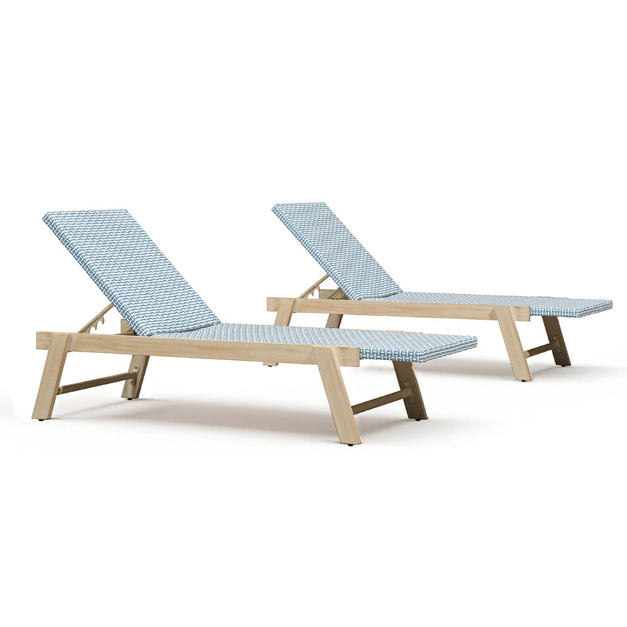 PURPLE LEAF Extra Large Patio Chaise Lounge French Outdoor Wicker Lounger Matte Teak Aluminum Frame 771LBS Capacity PE Rattan Adjustable Backrest for Pool Garden Beach Backyard