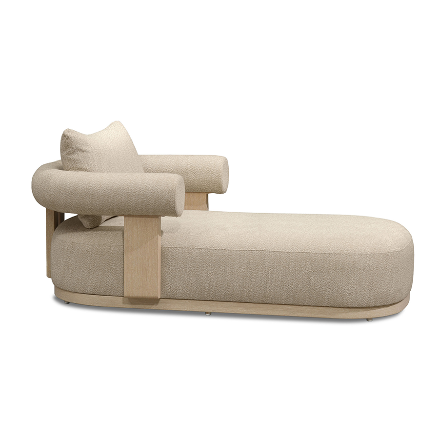 PURPLE LEAF  Provence Outdoor Chaise Lounge  Modern Luxury Aluminum Lounger Daybed with Olefin Lumbar Pillow and Armrest for Patio Poolside Beach Sunbathing Deck