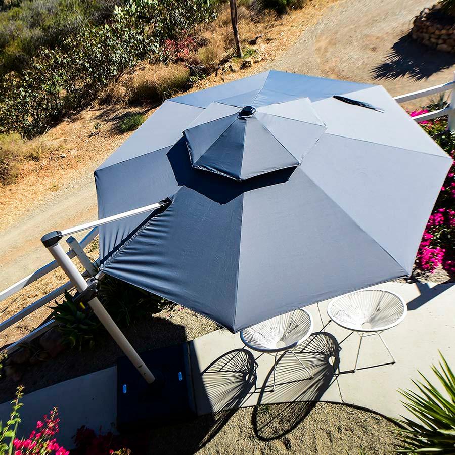 Clearance - PURPLE LEAF OPEN BOX Large Round Patio Cantilever Umbrella for Deck, Pool, Backyard
