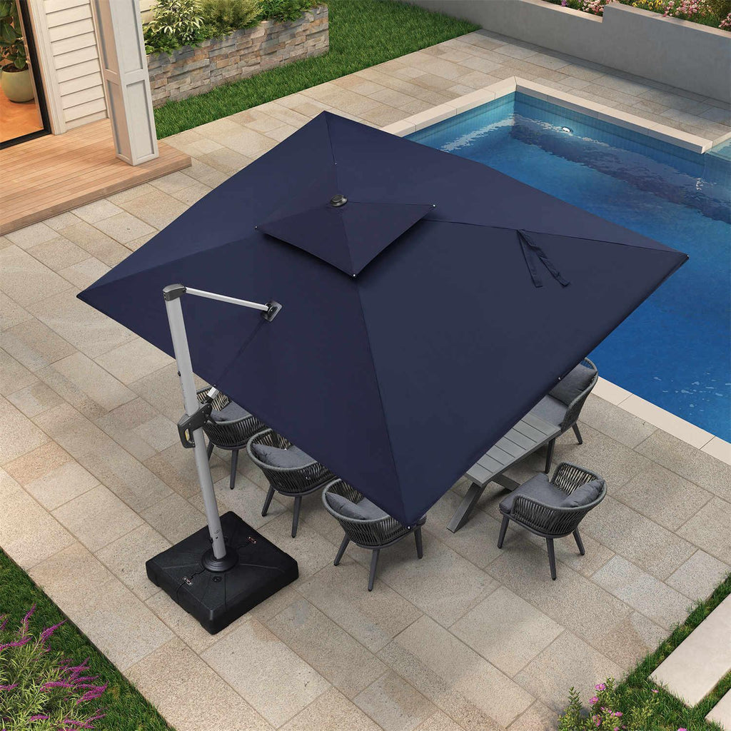PURPLE LEAF Large Rectangular Porch Umbrella Outside Cantilever Patio Yard Umbrella