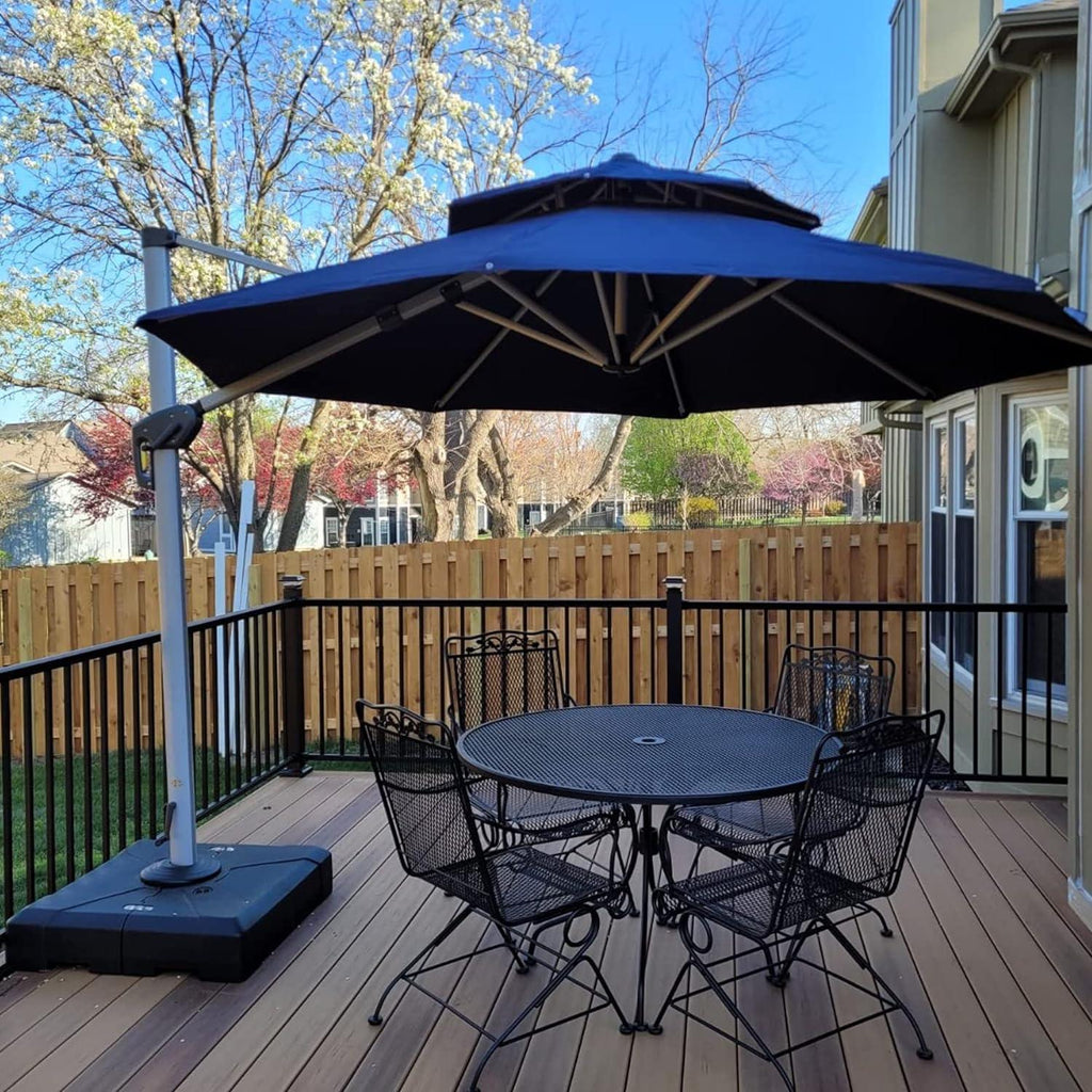 Clearance - PURPLE LEAF OPEN BOX Large Round Patio Cantilever Umbrella for Deck, Pool, Backyard