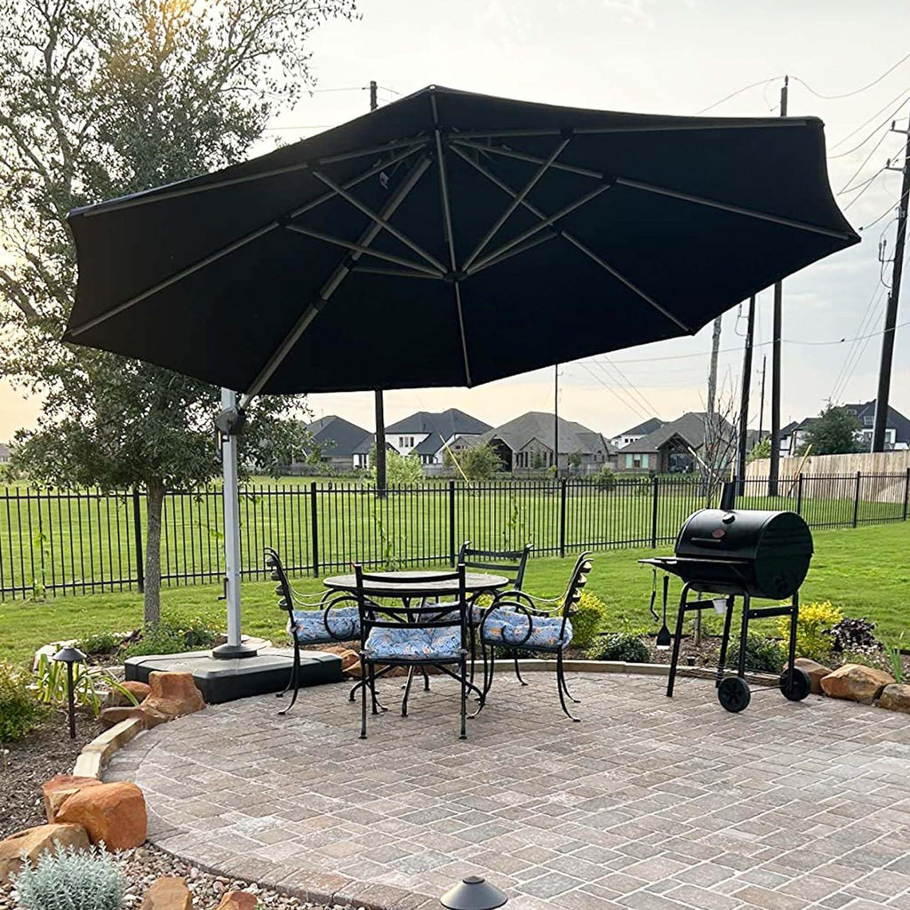 Clearance - PURPLE LEAF OPEN BOX Large Round Patio Cantilever Umbrella for Deck, Pool, Backyard