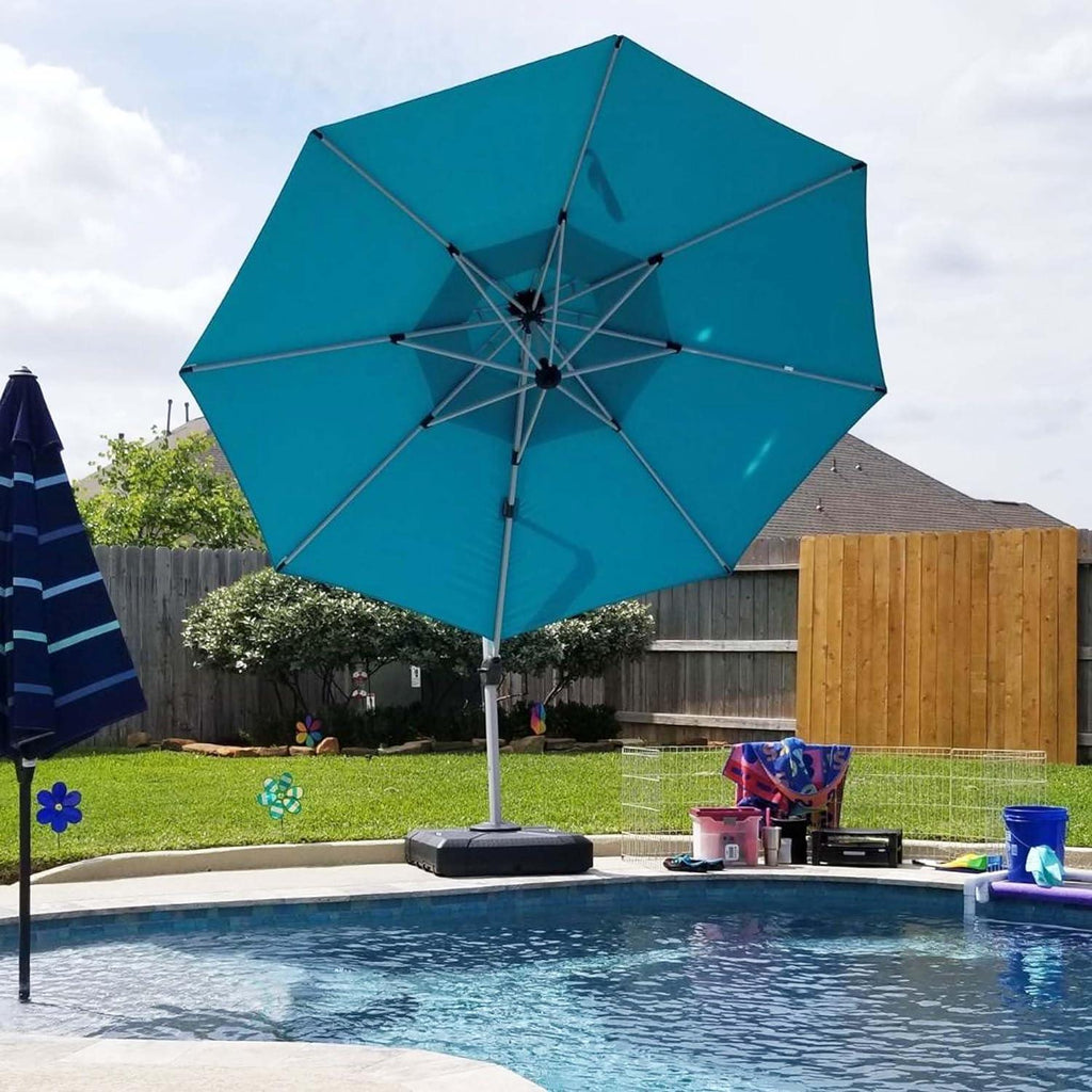 Clearance - PURPLE LEAF OPEN BOX Large Round Patio Cantilever Umbrella for Deck, Pool, Backyard
