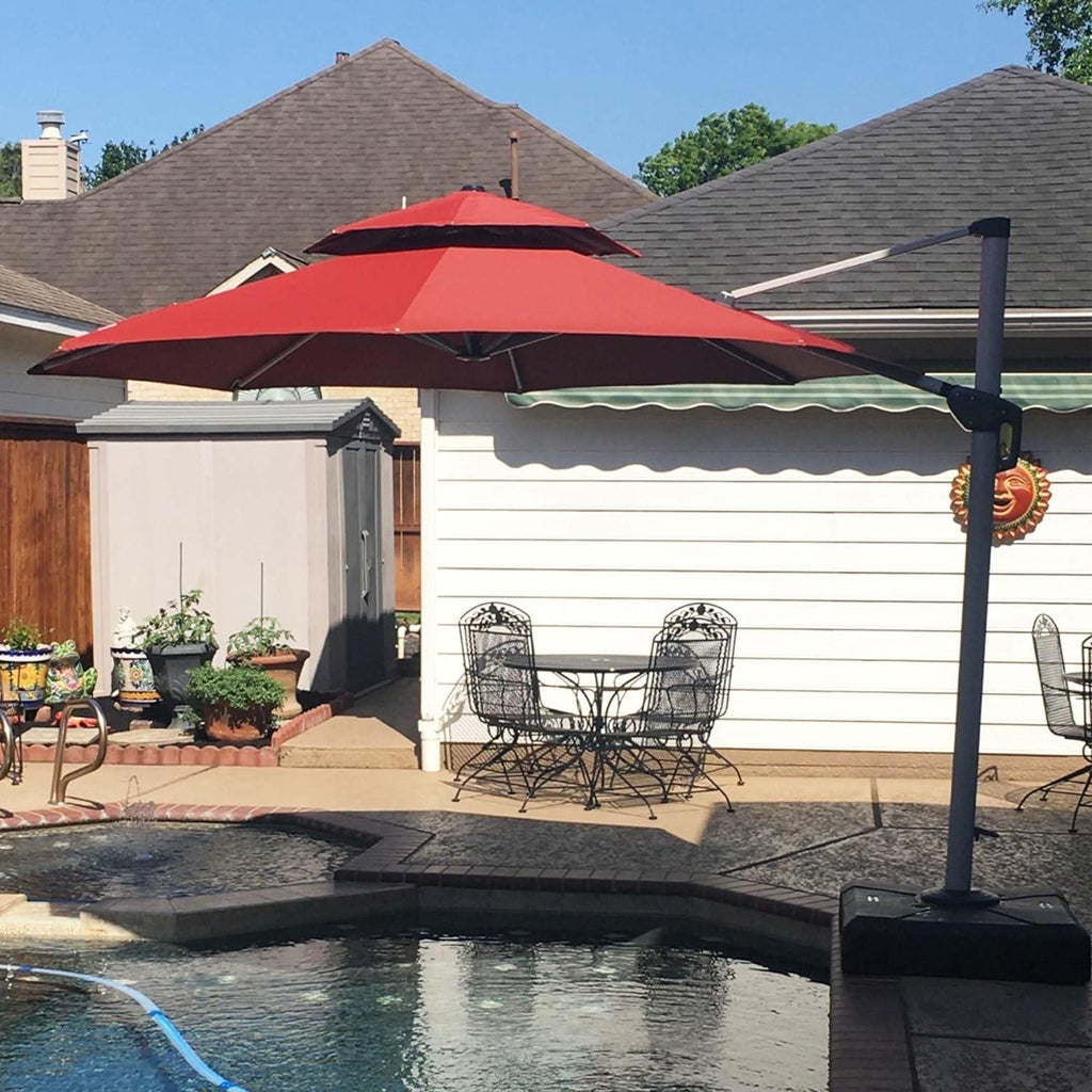 Clearance - PURPLE LEAF OPEN BOX Large Round Patio Cantilever Umbrella for Deck, Pool, Backyard