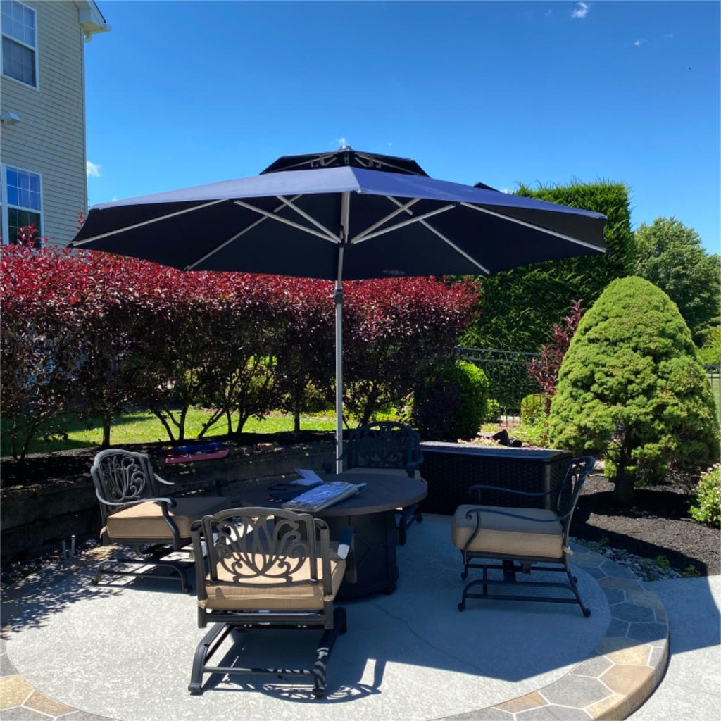 Clearance - PURPLE LEAF OPEN BOX Large Round Patio Cantilever Umbrella for Deck, Pool, Backyard
