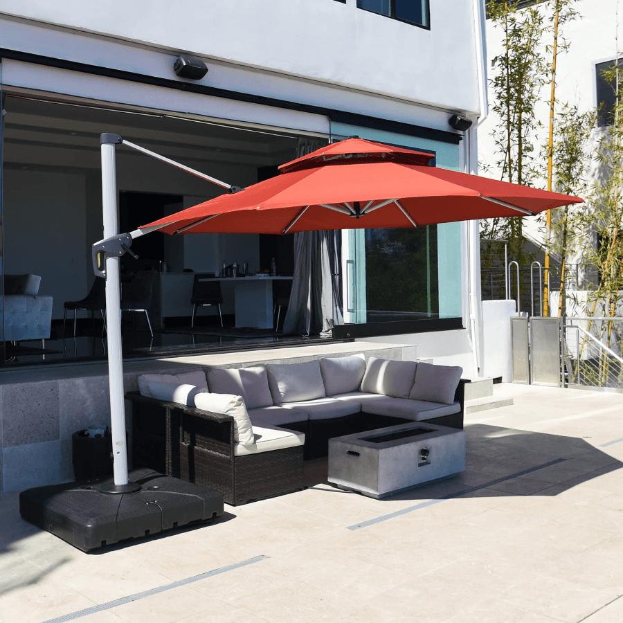 Clearance - PURPLE LEAF OPEN BOX Large Round Patio Cantilever Umbrella for Deck, Pool, Backyard