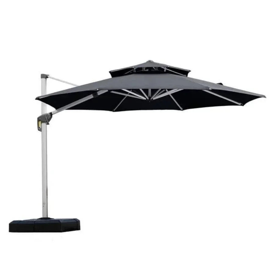 Clearance - PURPLE LEAF OPEN BOX Large Round Patio Cantilever Umbrella for Deck, Pool, Backyard