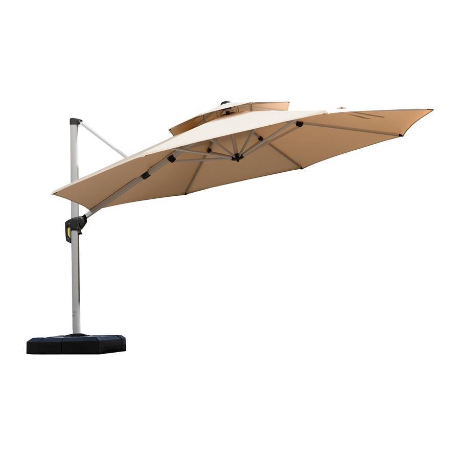 Clearance - PURPLE LEAF OPEN BOX Large Round Patio Cantilever Umbrella for Deck, Pool, Backyard