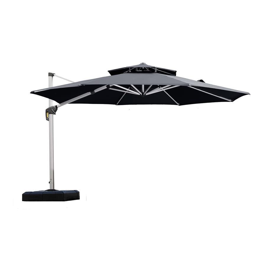 Clearance - PURPLE LEAF OPEN BOX Large Round Patio Cantilever Umbrella for Deck, Pool, Backyard