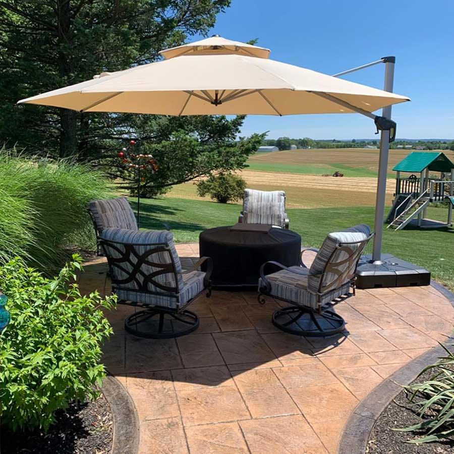 Clearance - PURPLE LEAF OPEN BOX Large Round Patio Cantilever Umbrella for Deck, Pool, Backyard