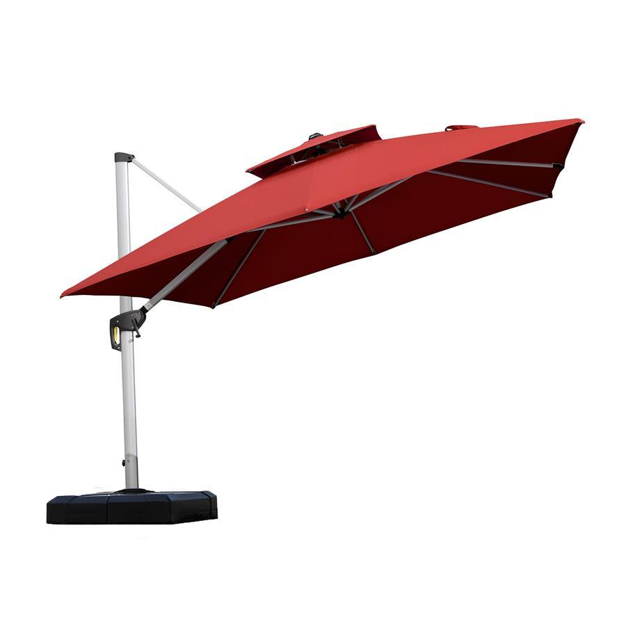PURPLE LEAF Outdoor Windproof Umbrella, Square Cantilever Umbrella Outside Patio