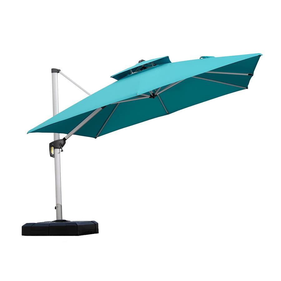 PURPLE LEAF Outdoor Windproof Umbrella, Square Cantilever Umbrella Outside Patio