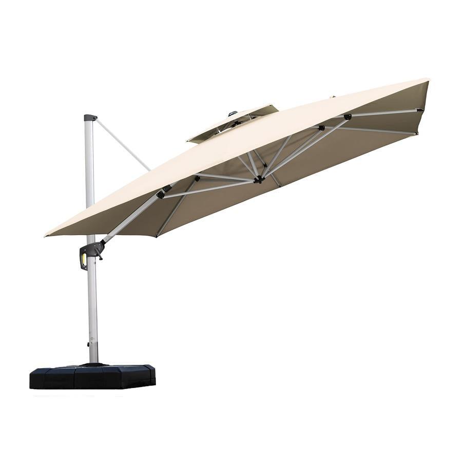 PURPLE LEAF Outdoor Windproof Umbrella, Square Cantilever Umbrella Outside Patio