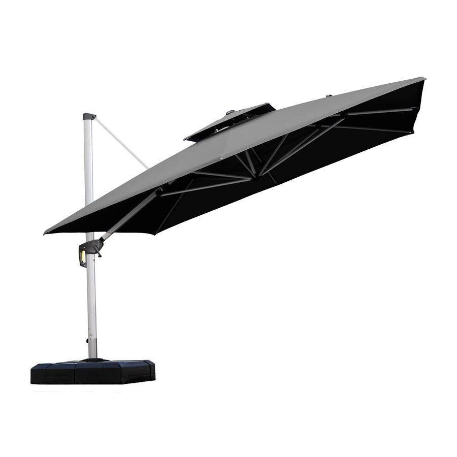 PURPLE LEAF Outdoor Windproof Umbrella, Square Cantilever Umbrella Outside Patio