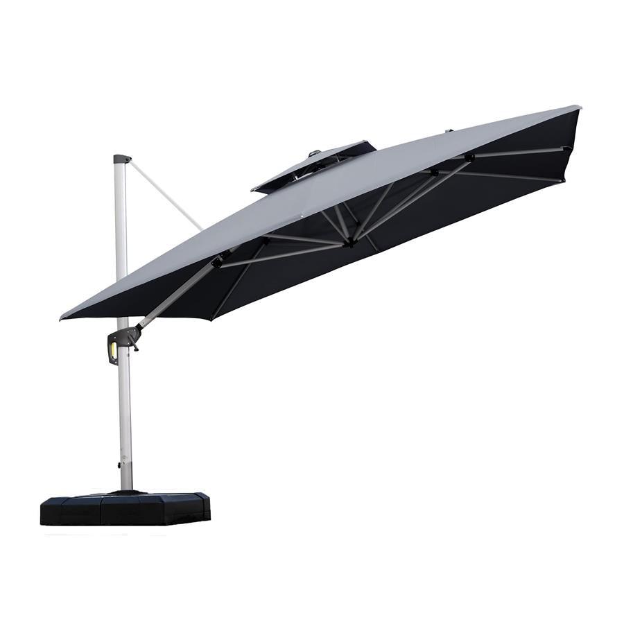 PURPLE LEAF Outdoor Windproof Umbrella, Square Cantilever Umbrella Outside Patio