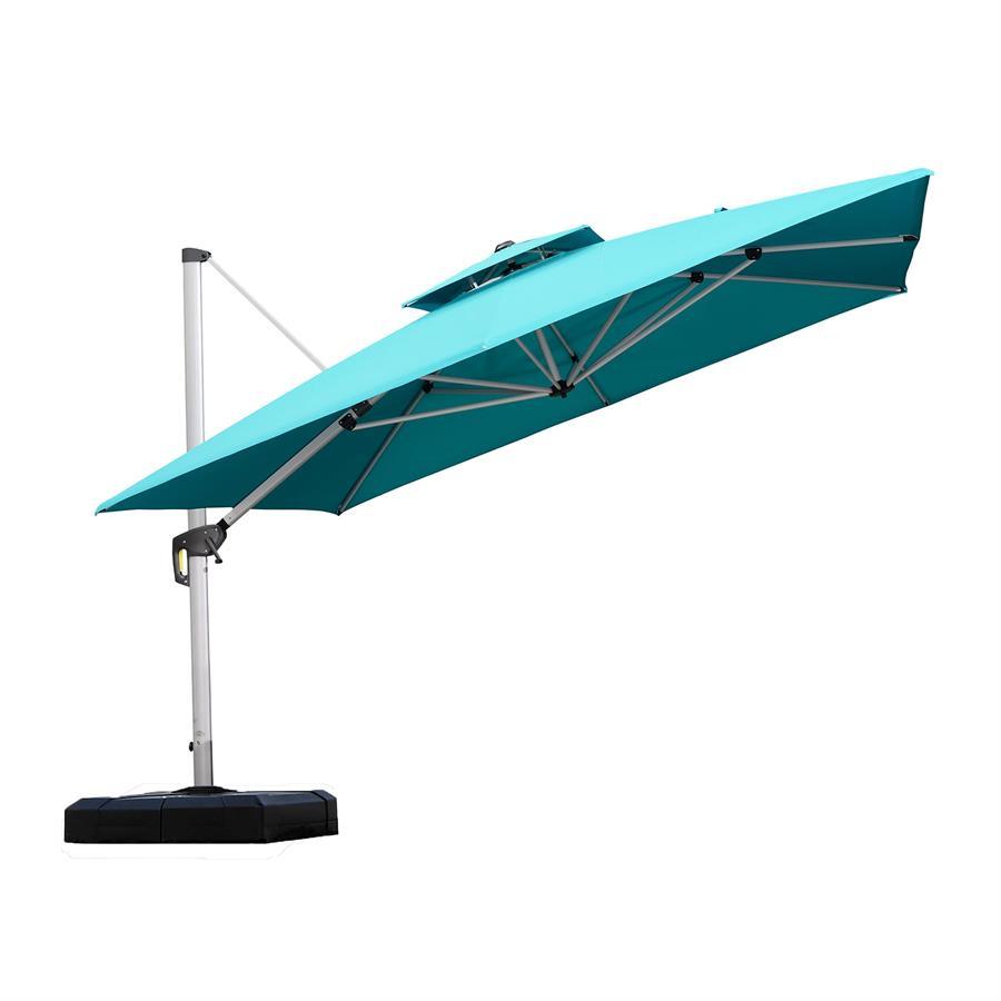 PURPLE LEAF Outdoor Windproof Umbrella, Square Cantilever Umbrella Outside Patio