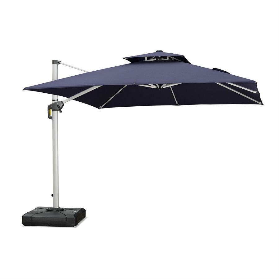 PURPLE LEAF Outdoor Windproof Umbrella, Square Cantilever Umbrella Outside Patio