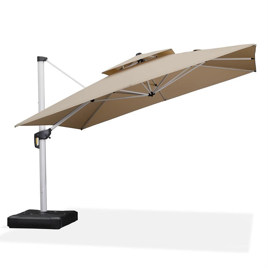 PURPLE LEAF Outdoor Windproof Umbrella, Square Cantilever Umbrella Outside Patio