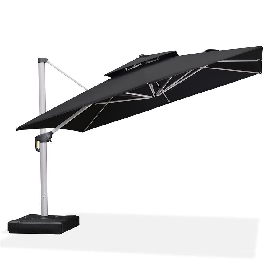PURPLE LEAF Outdoor Windproof Umbrella, Square Cantilever Umbrella Outside Patio