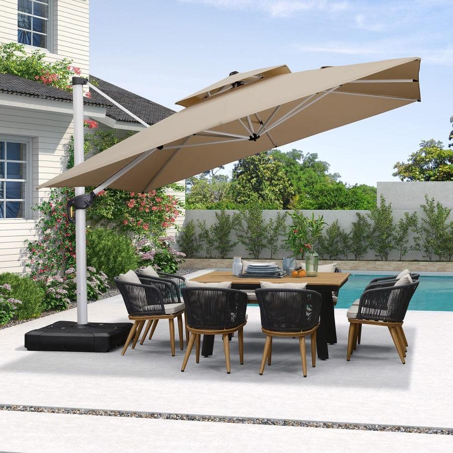 PURPLE LEAF Outdoor Windproof Umbrella, Square Cantilever Umbrella Outside Patio