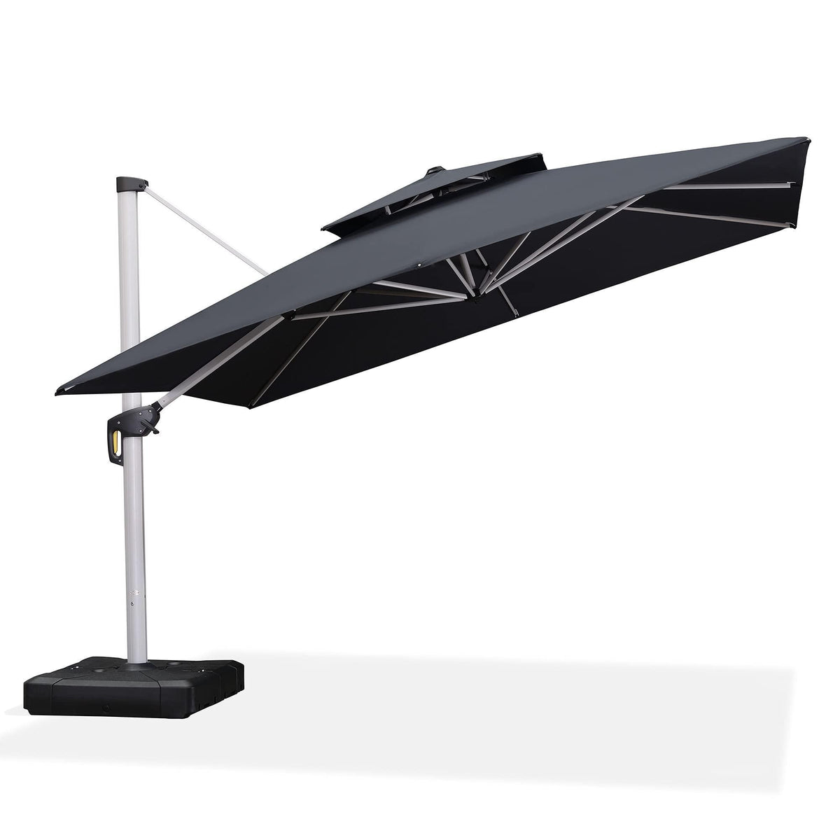 PURPLE LEAF Outdoor Windproof Umbrella, Square Cantilever Umbrella Outside Patio