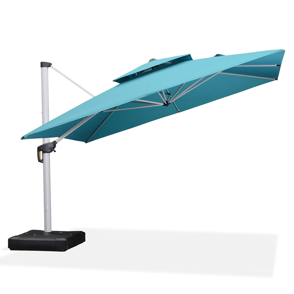 PURPLE LEAF Outdoor Windproof Umbrella, Square Cantilever Umbrella Outside Patio