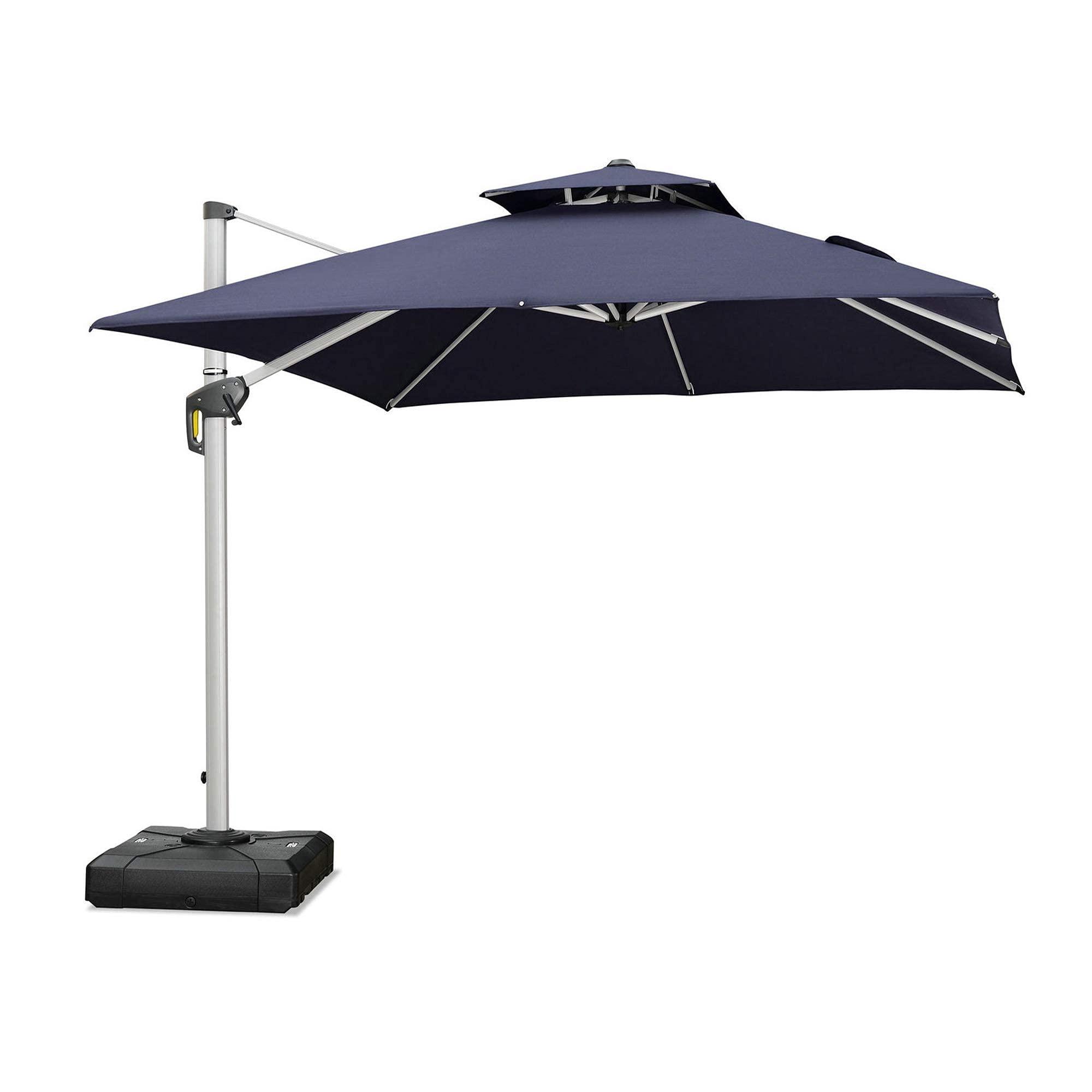 PURPLE LEAF Outdoor Windproof Umbrella, Square Cantilever Umbrella Outside Patio