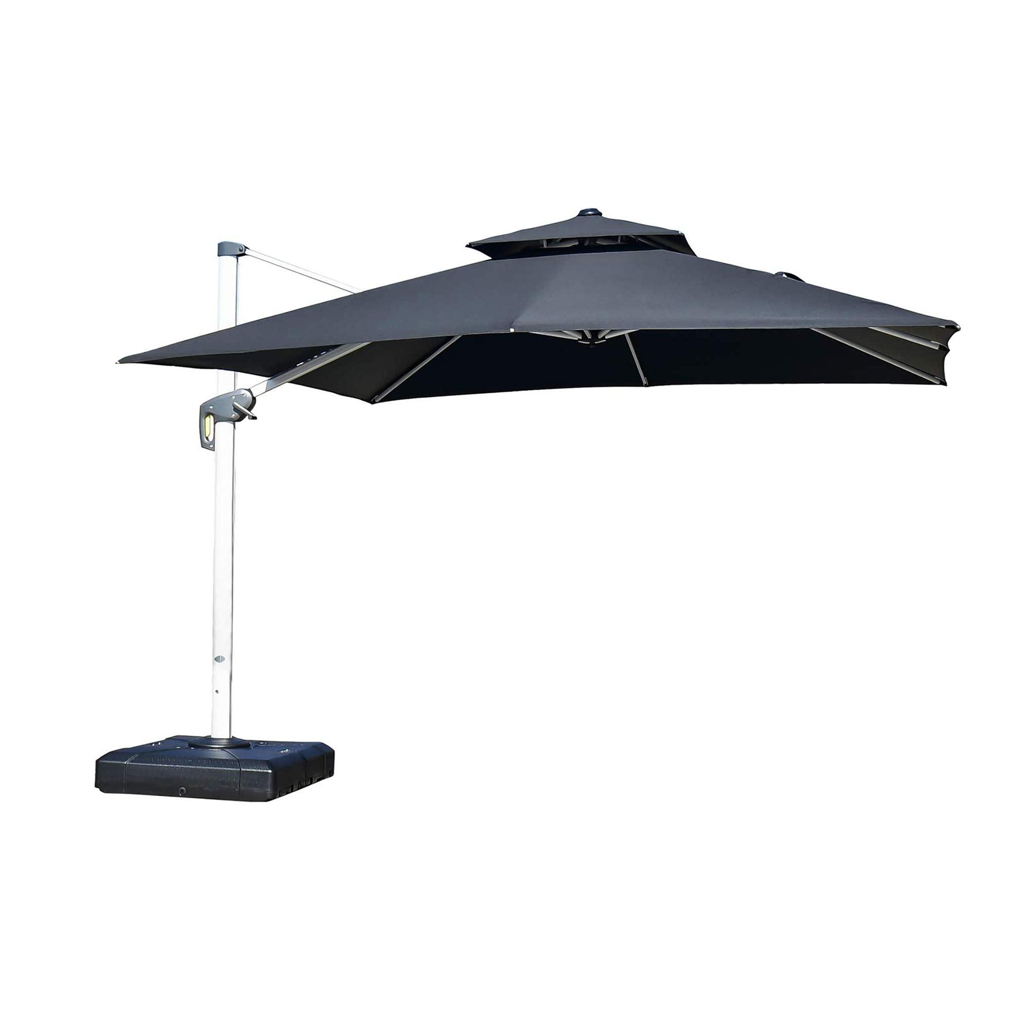 PURPLE LEAF Outdoor Windproof Umbrella, Square Cantilever Umbrella Outside Patio
