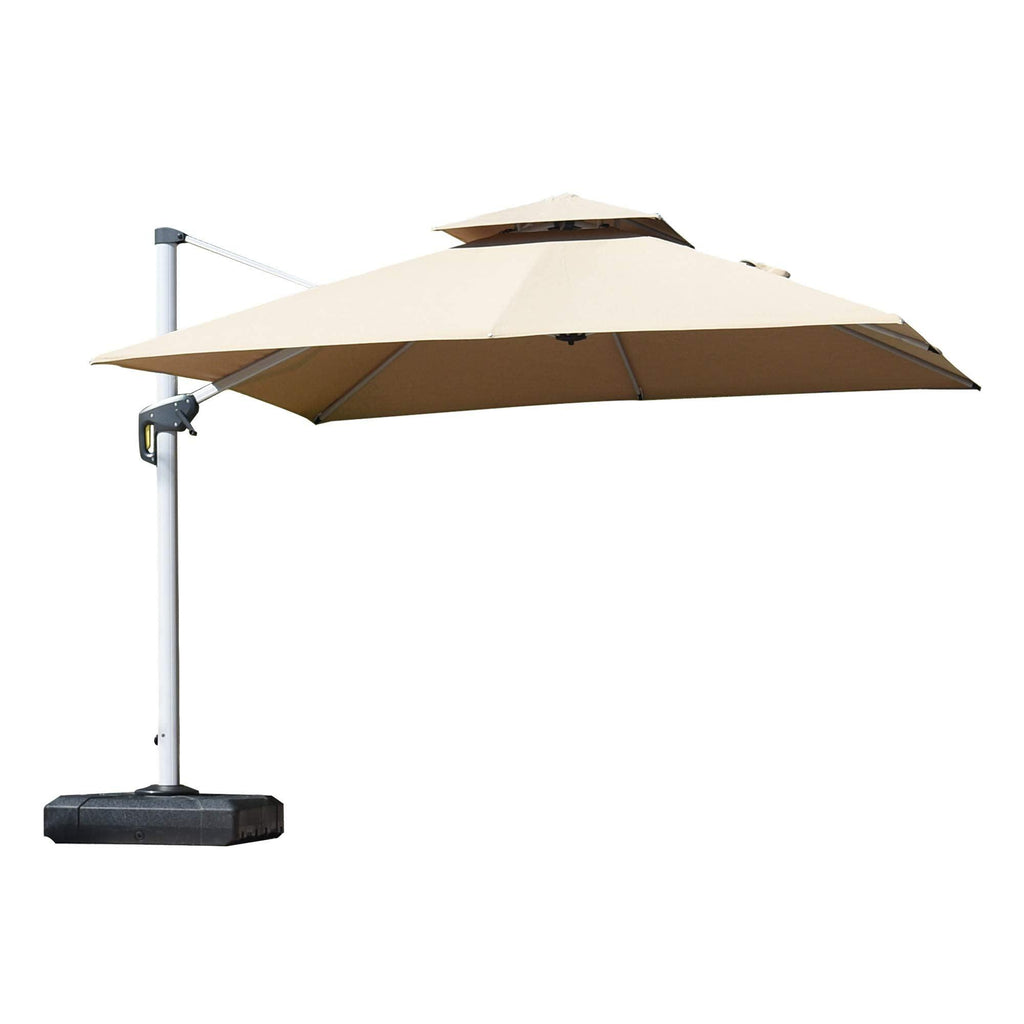 PURPLE LEAF Outdoor Windproof Umbrella, Square Cantilever Umbrella Outside Patio