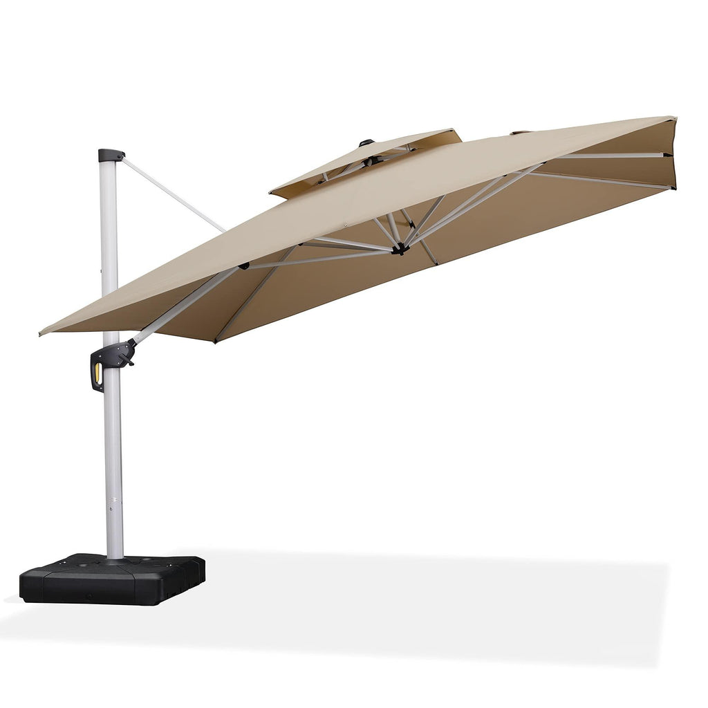 PURPLE LEAF Outdoor Windproof Umbrella, Square Cantilever Umbrella Outside Patio