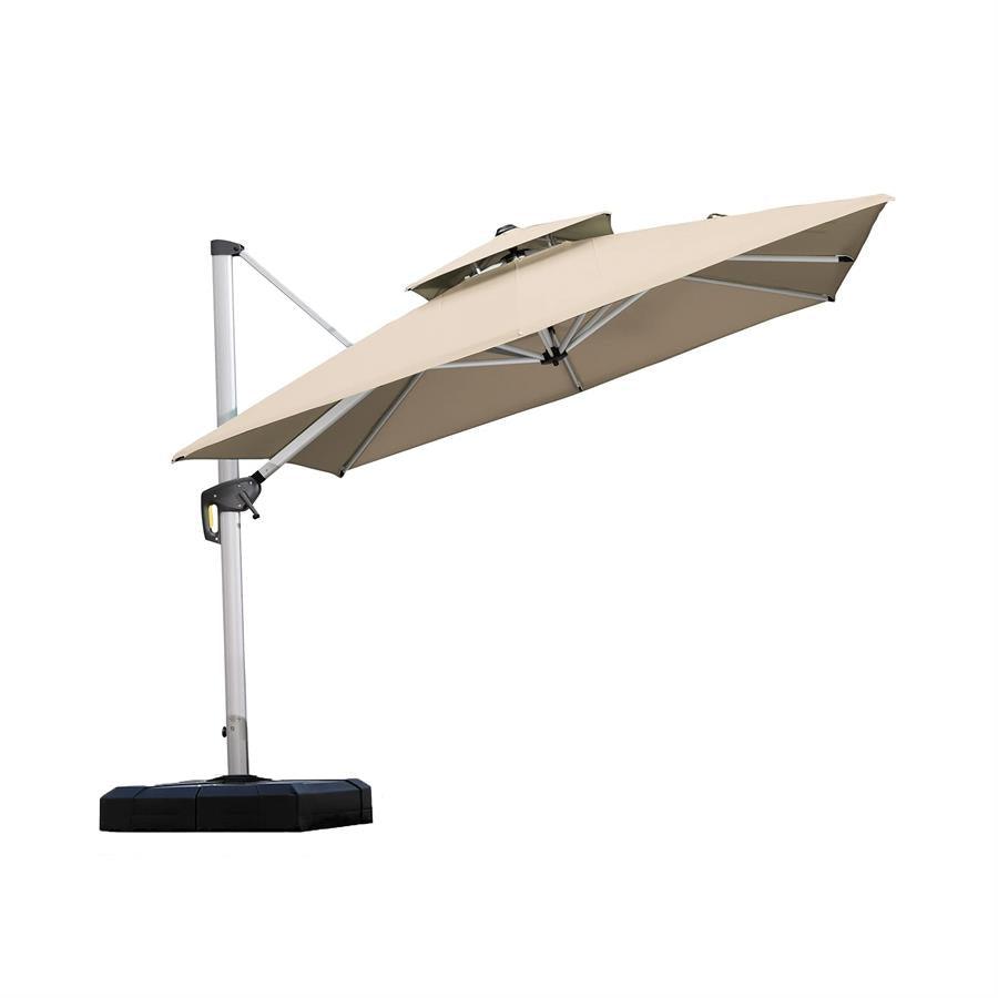 PURPLE LEAF Outdoor Windproof Umbrella, Square Cantilever Umbrella Outside Patio