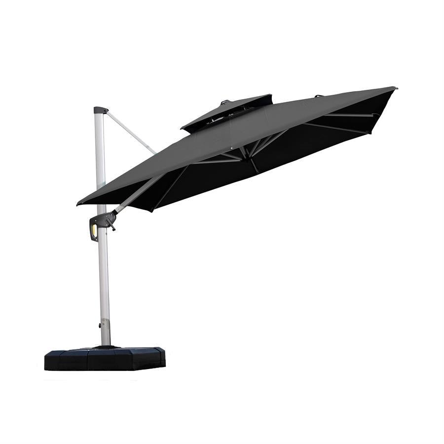PURPLE LEAF Outdoor Windproof Umbrella, Square Cantilever Umbrella Outside Patio