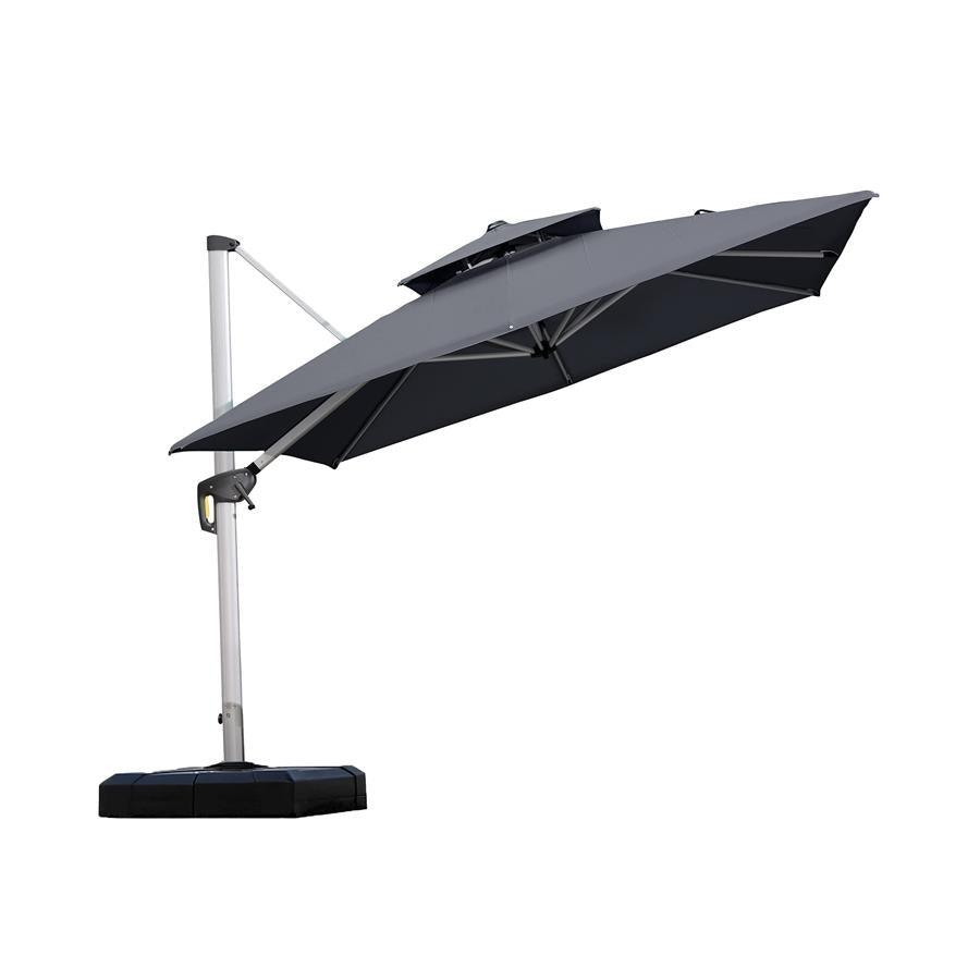 PURPLE LEAF Outdoor Windproof Umbrella, Square Cantilever Umbrella Outside Patio