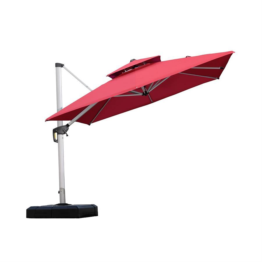 PURPLE LEAF Outdoor Windproof Umbrella, Square Cantilever Umbrella Outside Patio