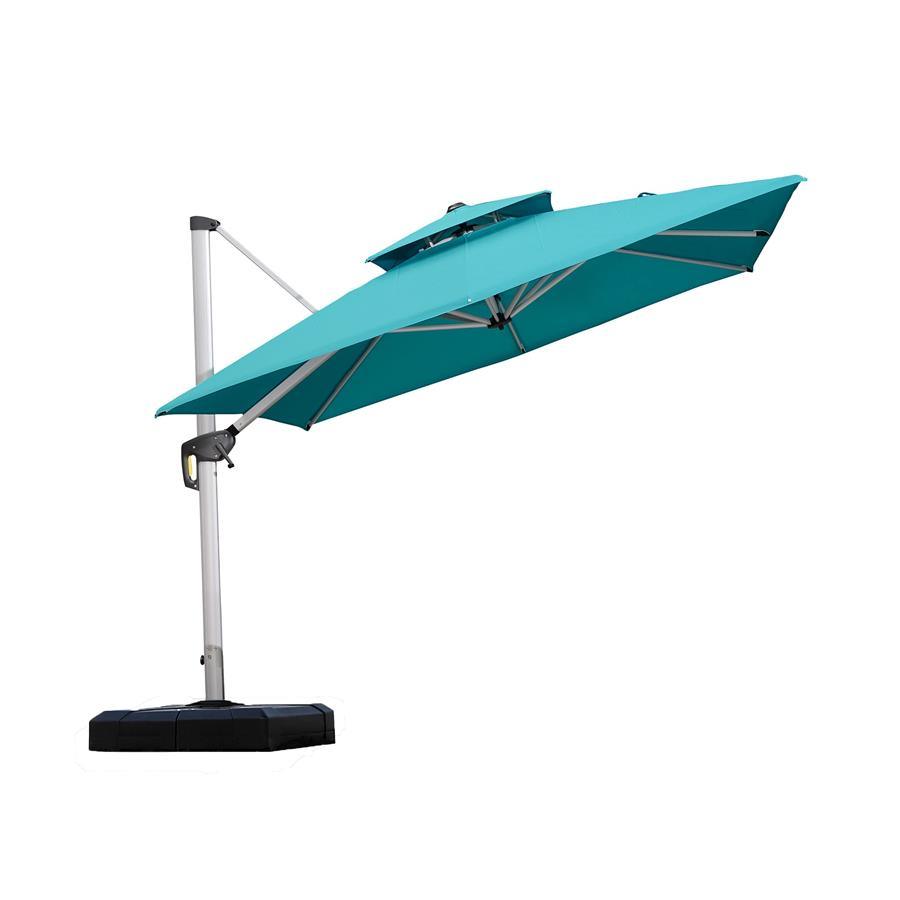 PURPLE LEAF Outdoor Windproof Umbrella, Square Cantilever Umbrella Outside Patio