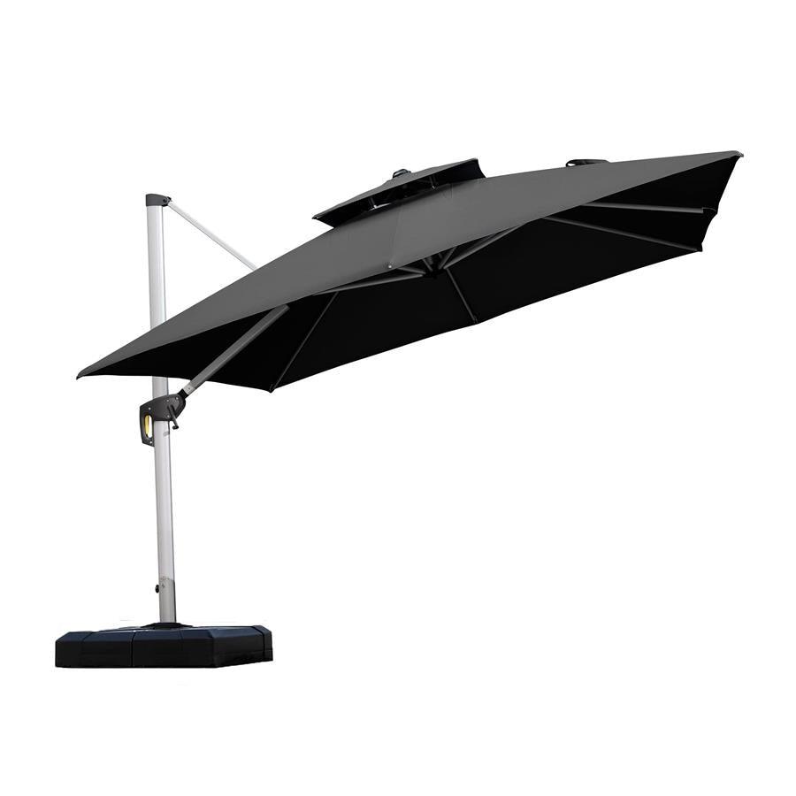 PURPLE LEAF Outdoor Windproof Umbrella, Square Cantilever Umbrella Outside Patio