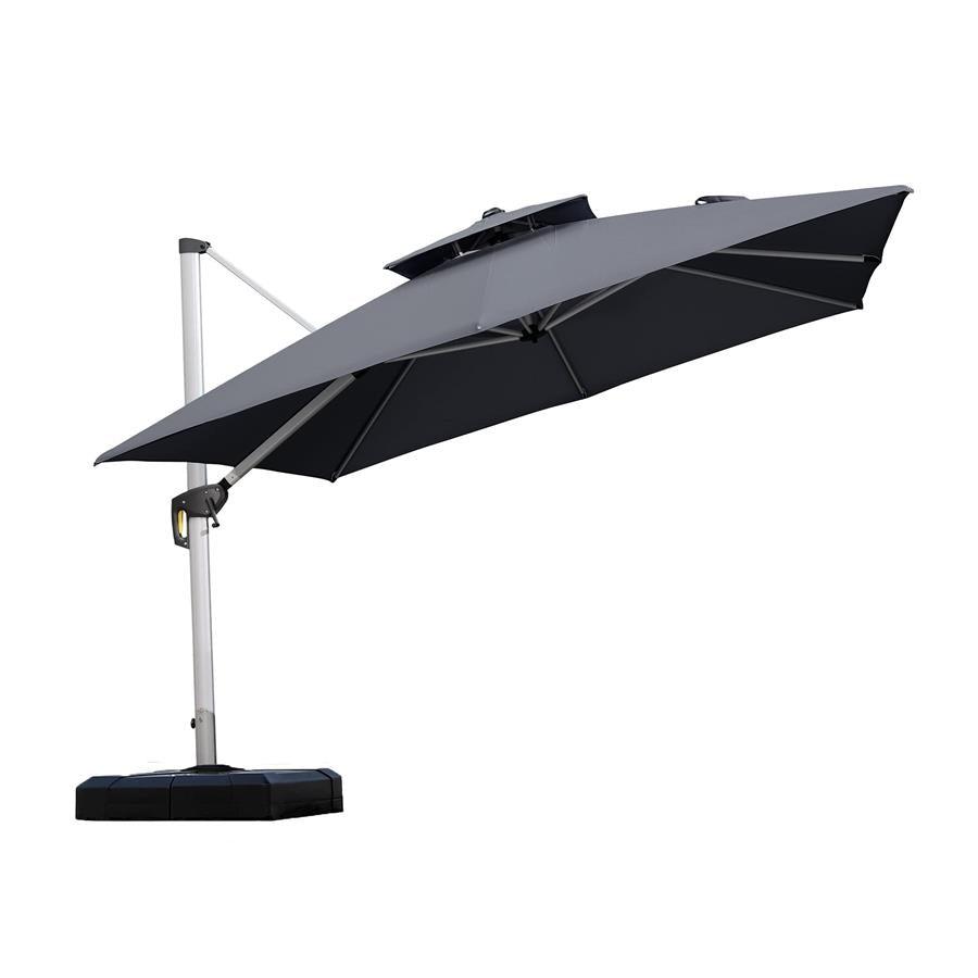 PURPLE LEAF Outdoor Windproof Umbrella, Square Cantilever Umbrella Outside Patio