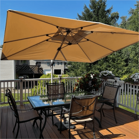 PURPLE LEAF Large Rectangular Porch Umbrella Outside Cantilever Patio Yard Umbrella