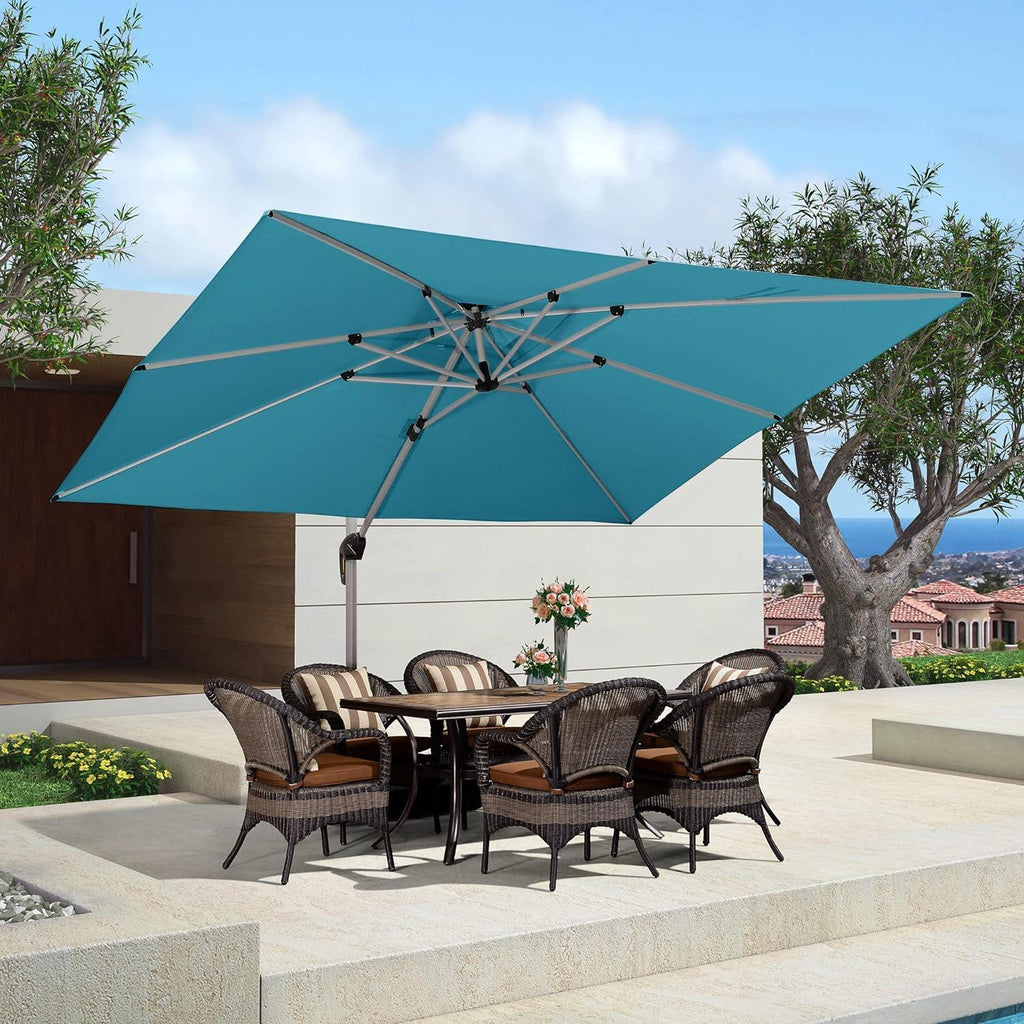 PURPLE LEAF Large Rectangular Porch Umbrella Outside Cantilever Patio Yard Umbrella