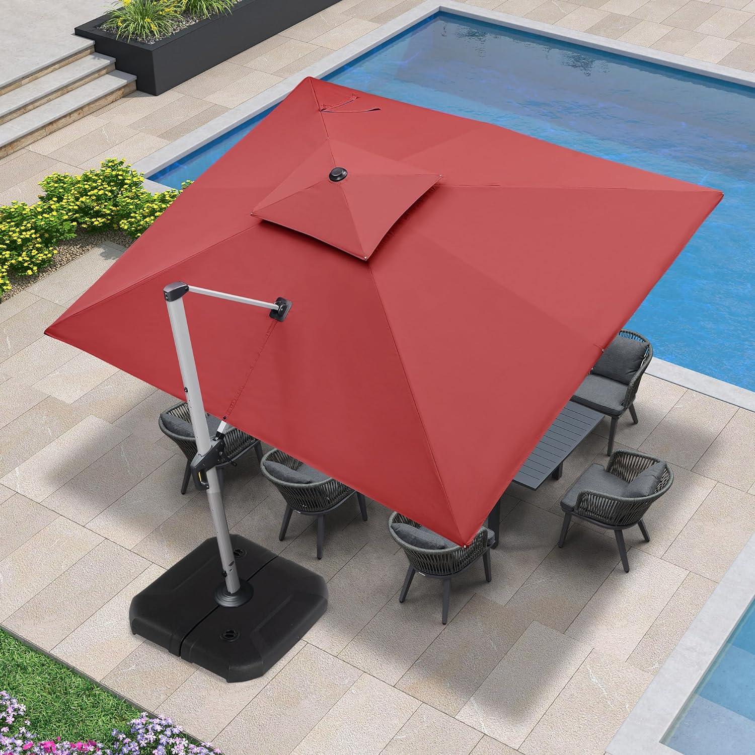 PURPLE LEAF Large Rectangular Porch Umbrella Outside Cantilever Patio Yard Umbrella