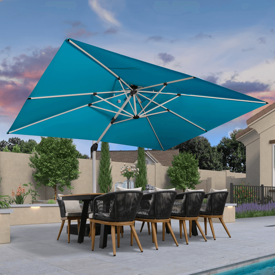 PURPLE LEAF Large Rectangular Porch Umbrella Outside Cantilever Patio Yard Umbrella
