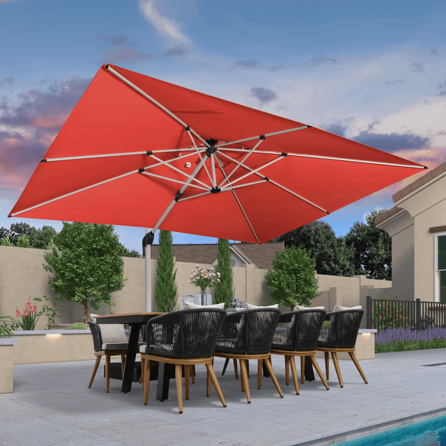PURPLE LEAF Large Rectangular Porch Umbrella Outside Cantilever Patio Yard Umbrella