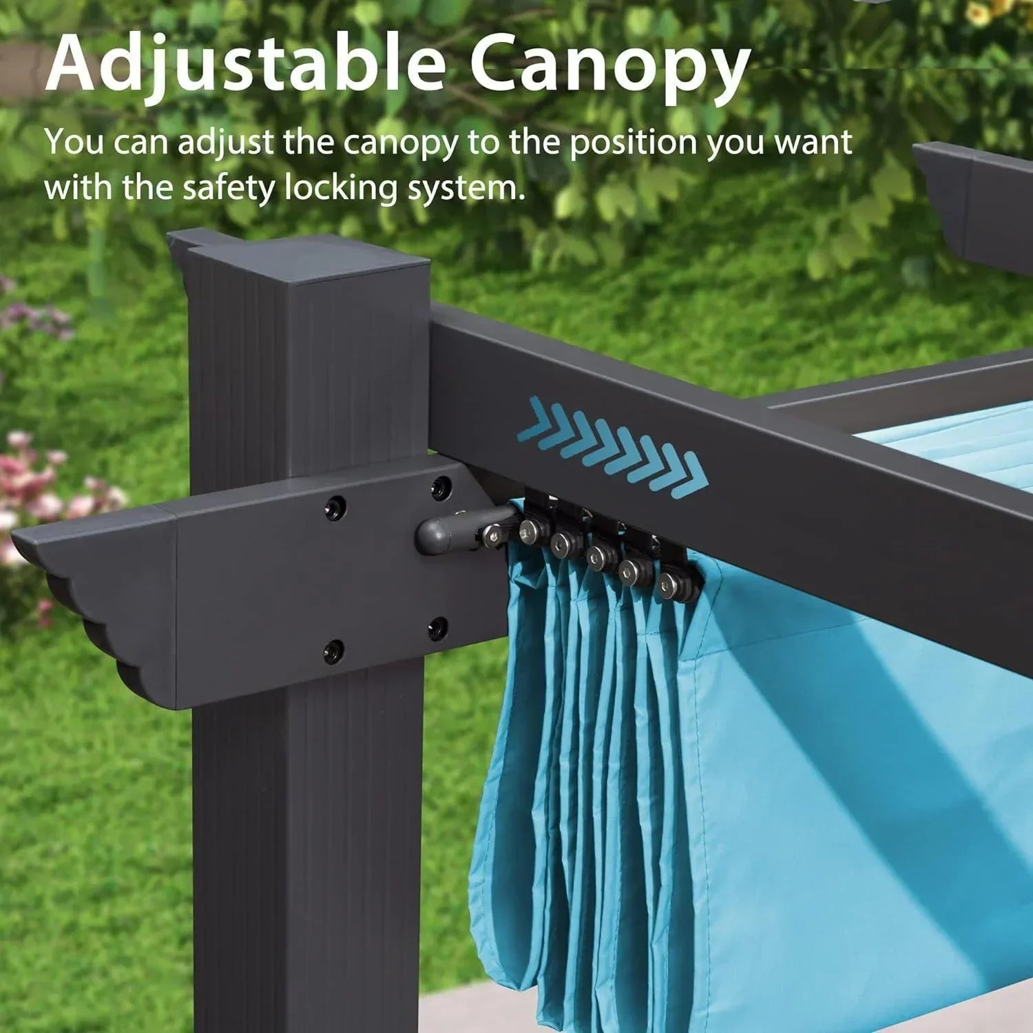 PURPLE LEAF Outdoor Pergola with Retractable Canopy Aluminum Shelter for Porch Garden  Beach Shade Pavilion Pergola Modern Backyard Deck