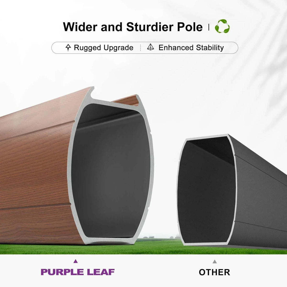 PURPLE LEAF 9 x 12 / 10 x 13 ft Rectangular Patio Umbrella Aluminum Cantilever Umbrella in Wood Color