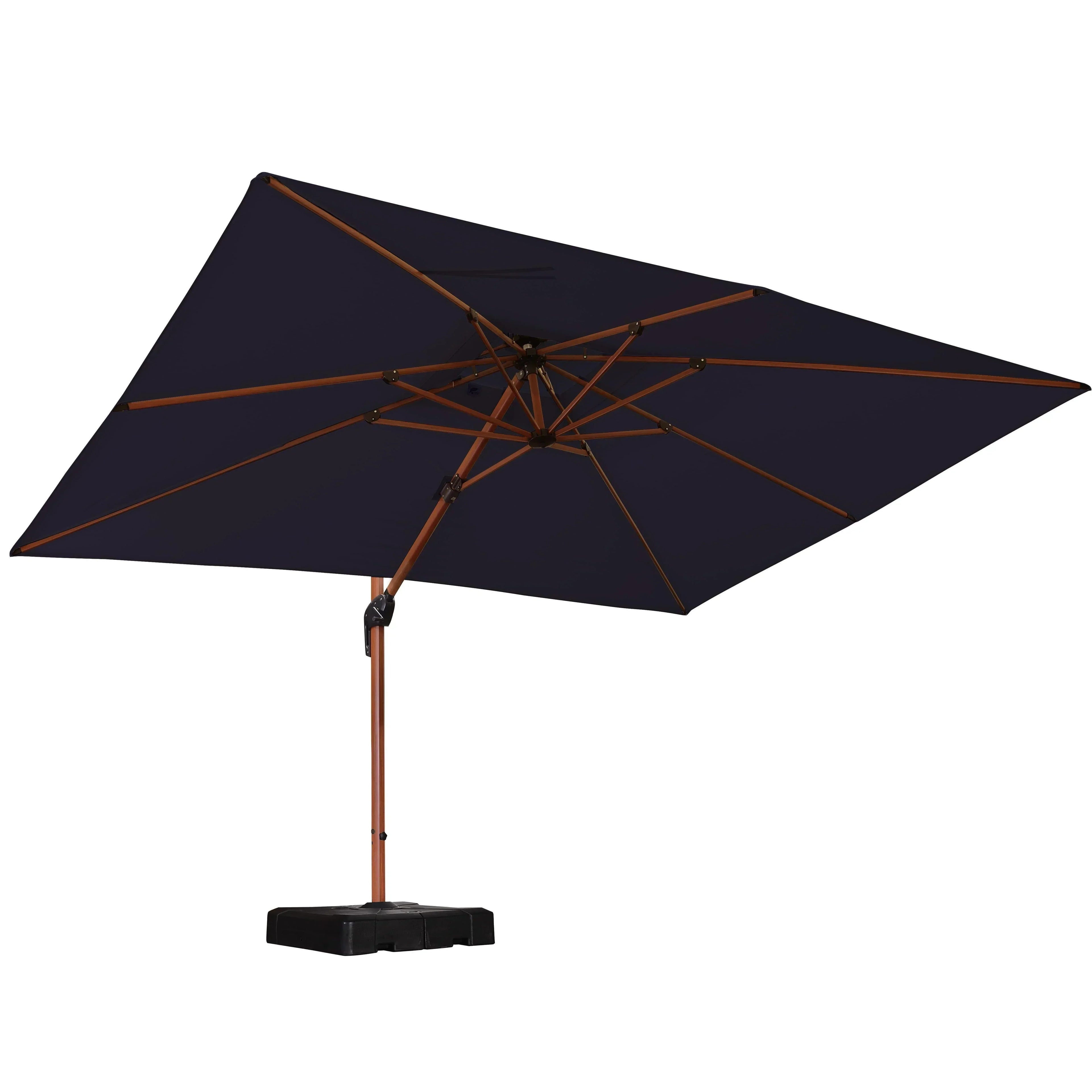 PURPLE LEAF 9 x 12 / 10 x 13 ft Rectangular Patio Umbrella Aluminum Cantilever Umbrella in Wood Color