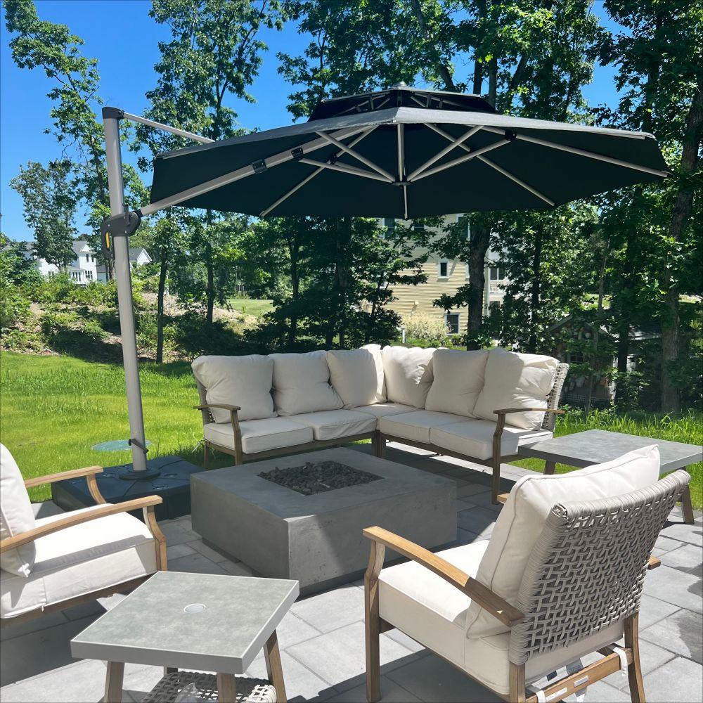 Clearance - PURPLE LEAF OPEN BOX Large Round Patio Cantilever Umbrella for Deck, Pool, Backyard