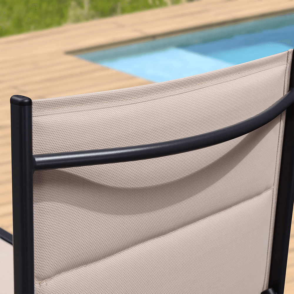 【SALE】PURPLE LEAF Outdoor Chaise Lounge Aluminum with Side Table and Wheels Reclining Chair